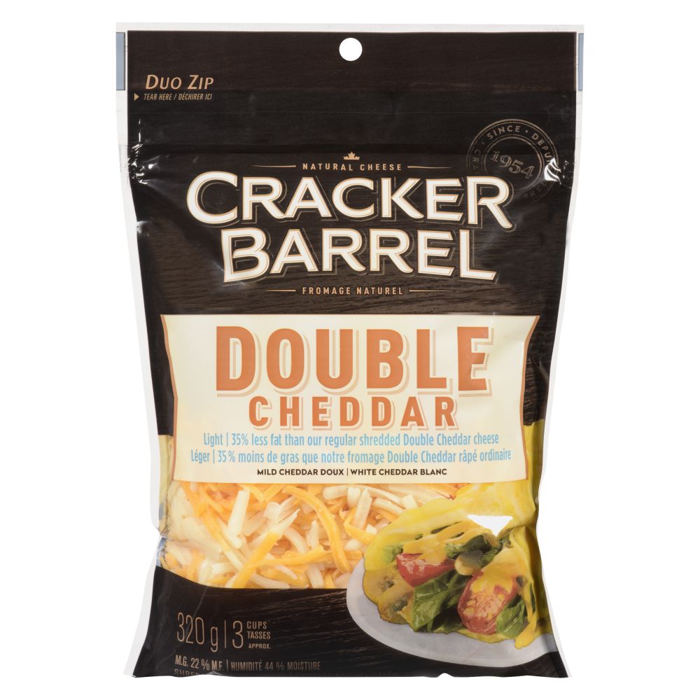 Cracker Barrel Shredded Double Light Cheddar 320g