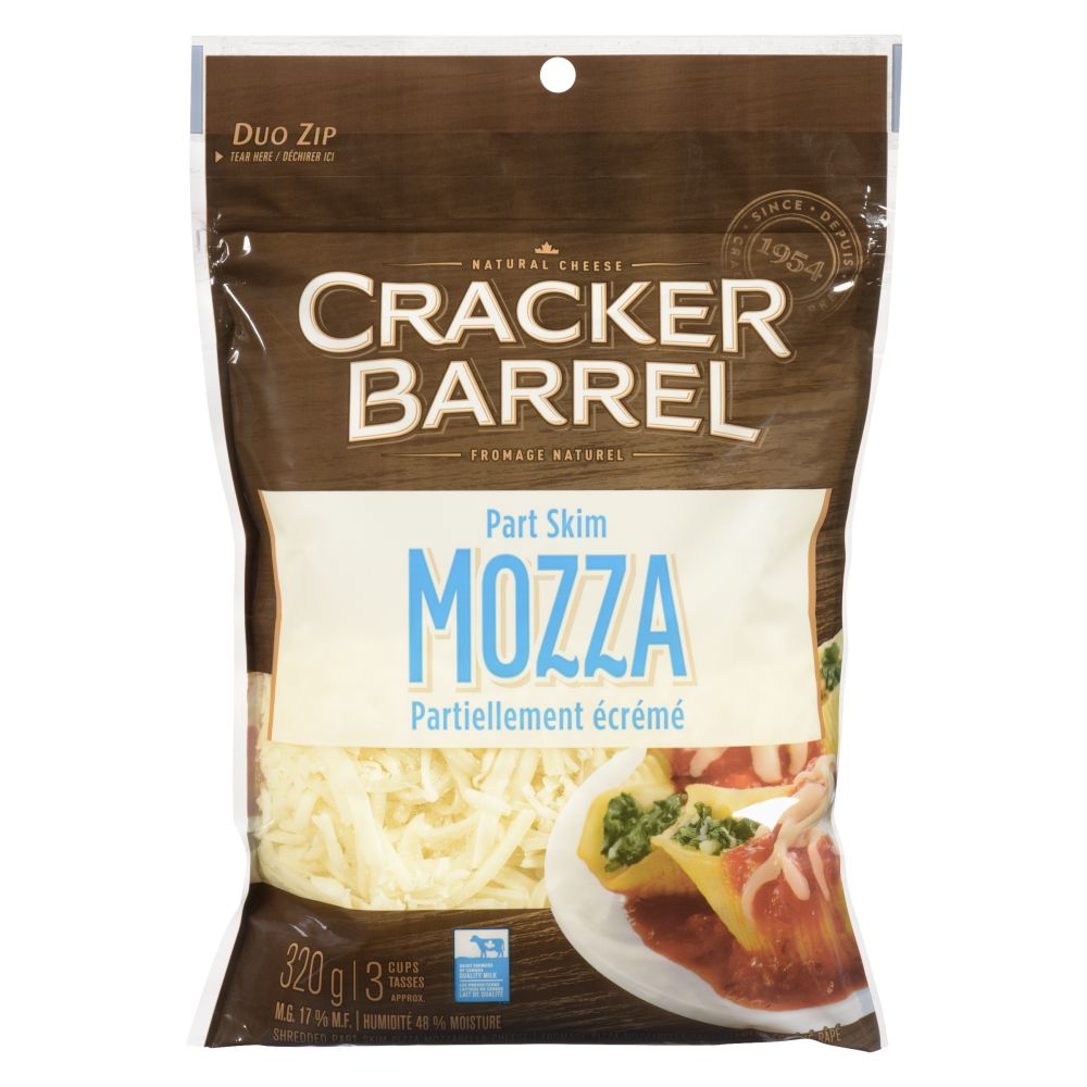 Cracker Barrel Part Skim Mozza Shredded Cheese 320g