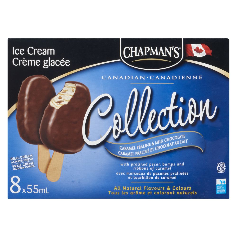 Chapman's Caramel Praline & Milk Chocolate Ice Cream Ice Cream Bars 8x55ml