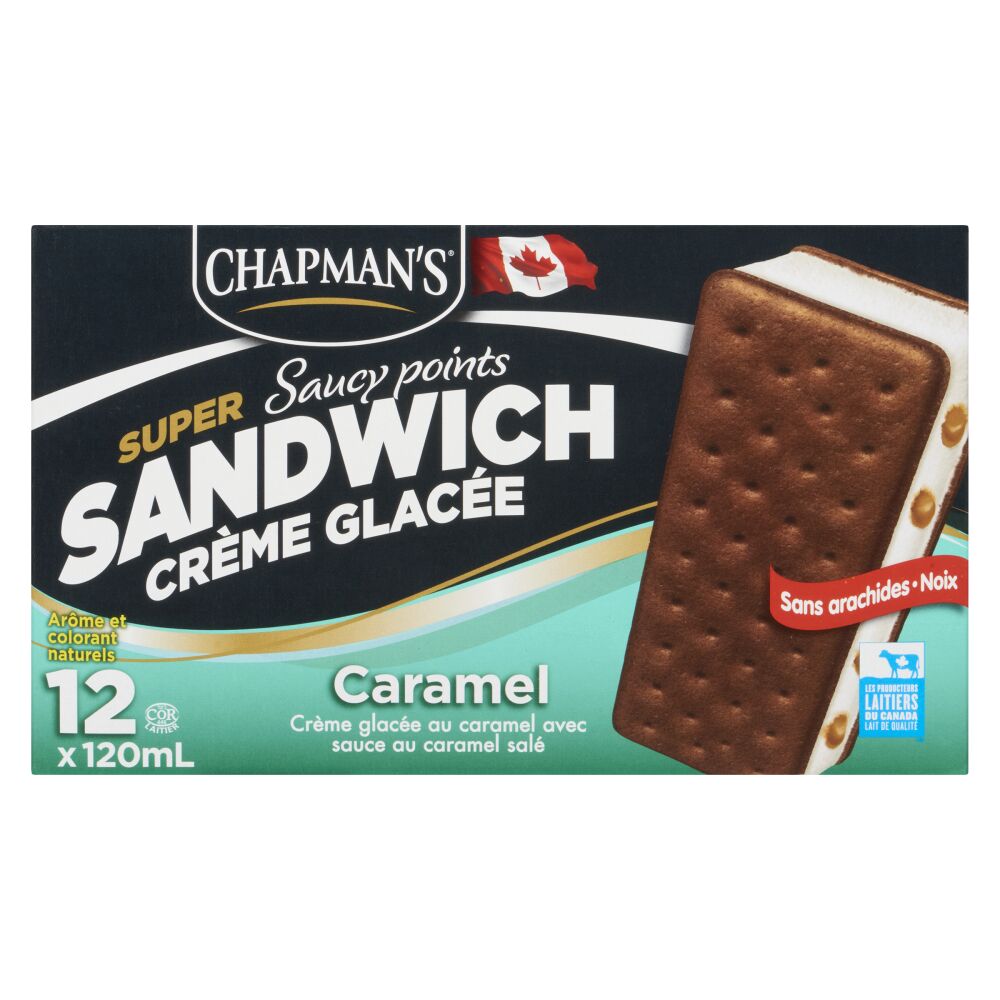 Chapman's Sandwichs à la crème glacée super points saucy caramel 12x120ml