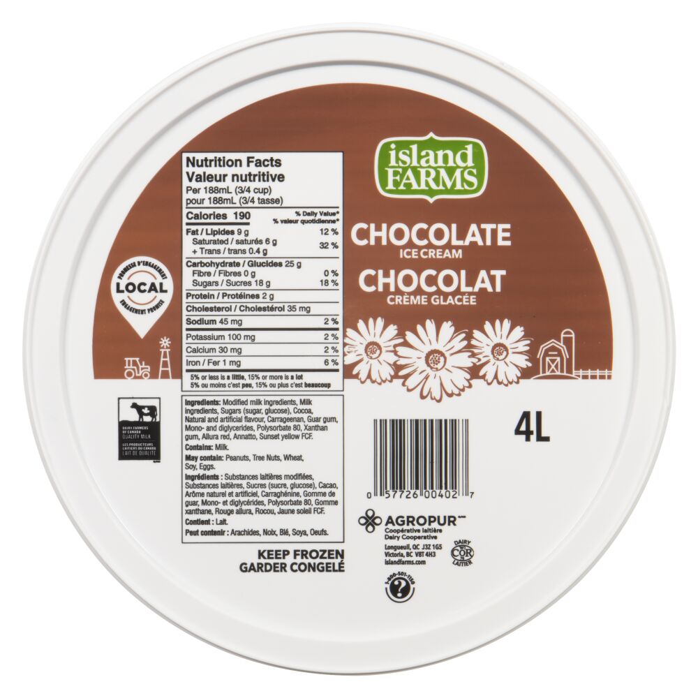 Island Farms Chocolate Ice Cream 4L