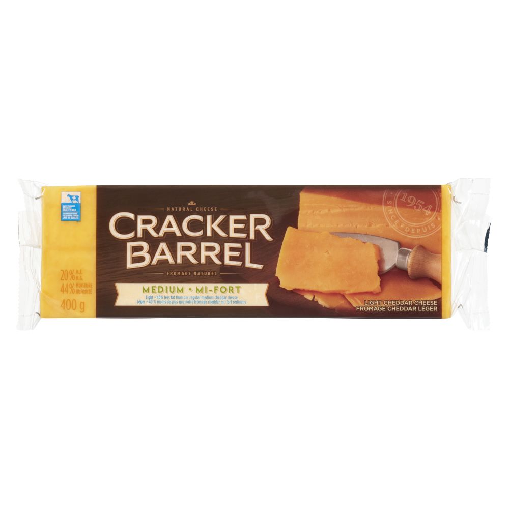 Cracker Barrel Light Medium Colored Cheddar 400g