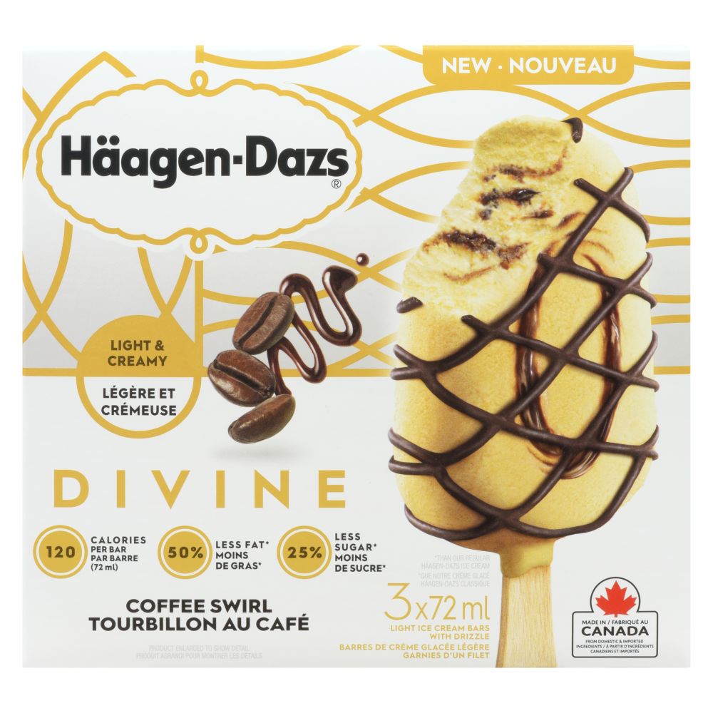 Häagen-Dazs Coffee Swirl Light Ice Cream Bars 3x72ml