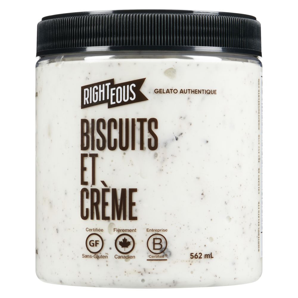 Righteous Gelato biscuits et crème 562ml