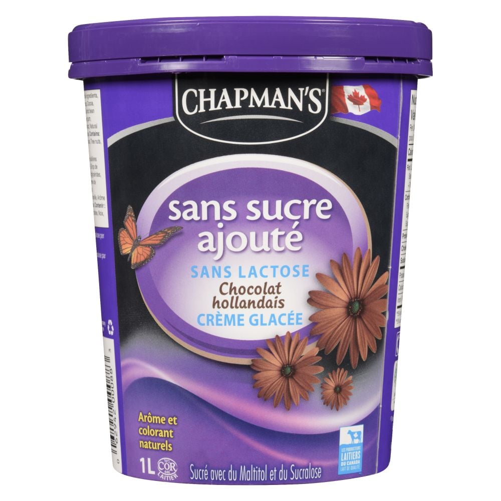 Chapman's Crème glacée sans sucre ajouté sans lactose chocolat hollandais 1L