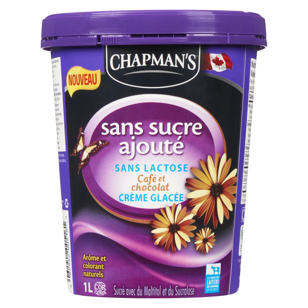 Chapman's Crème glacée sans sucre ajouté sans lactose café et chocolat 1L