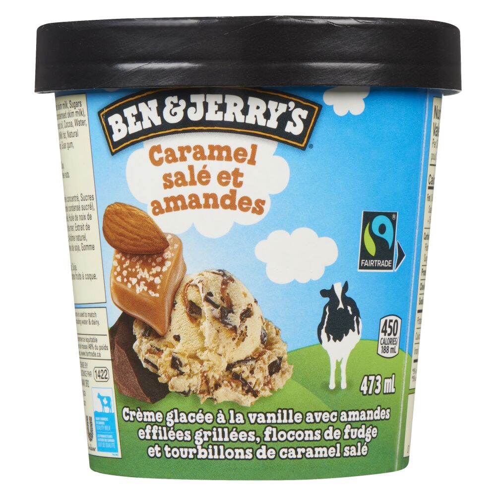 Ben & Jerry's Crème glacée caramel salé et amandes 473ml