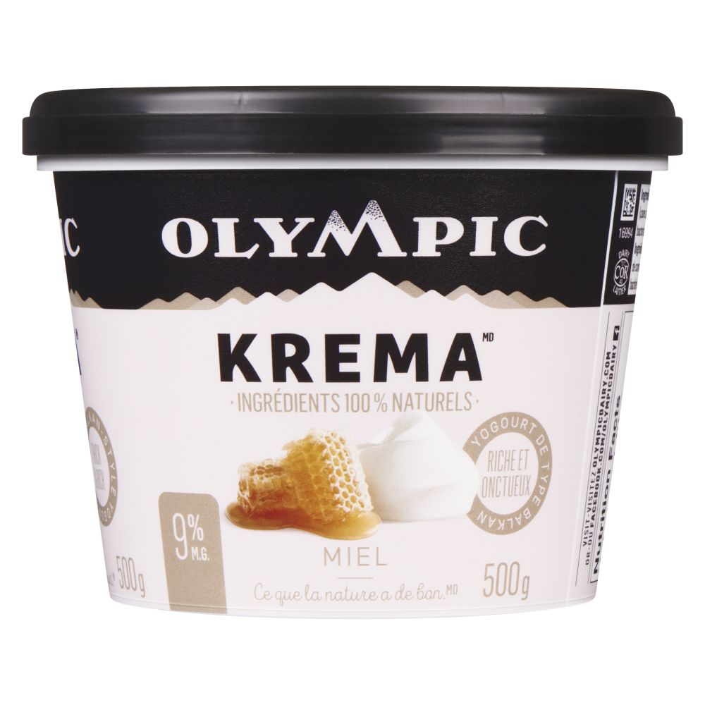 Olympic Yogourt de type balkan miel 9% M.G. 500g