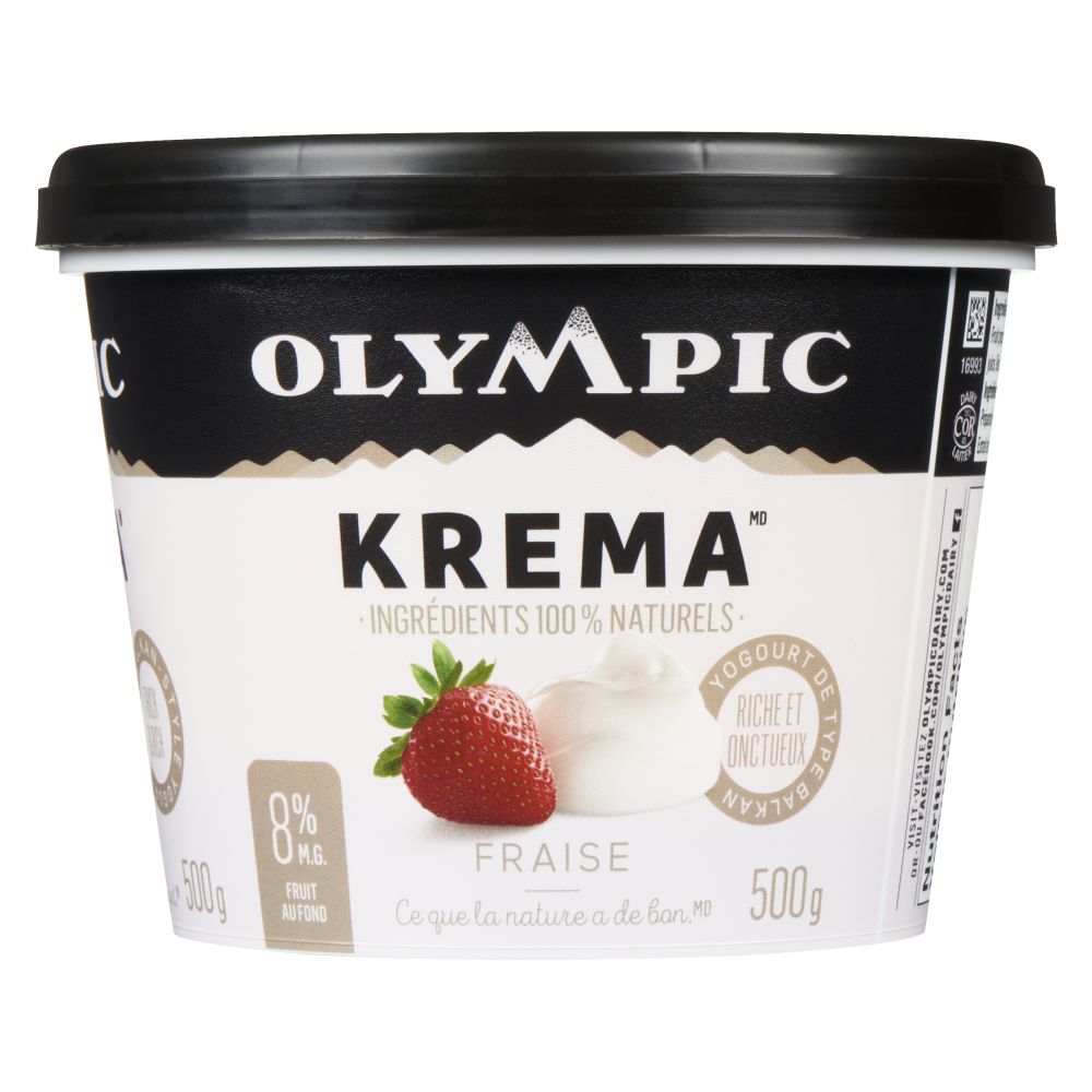 Olympic Yogourt de type balkan fraise 8% M.G. 500g