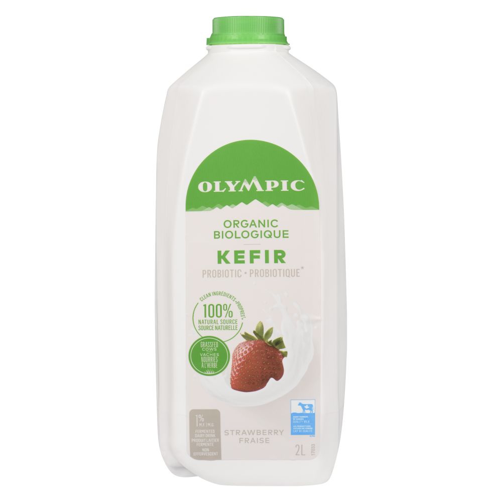 Olympic Organic Probiotic Grassfed Strawberry Kefir 1% M.F. 2L