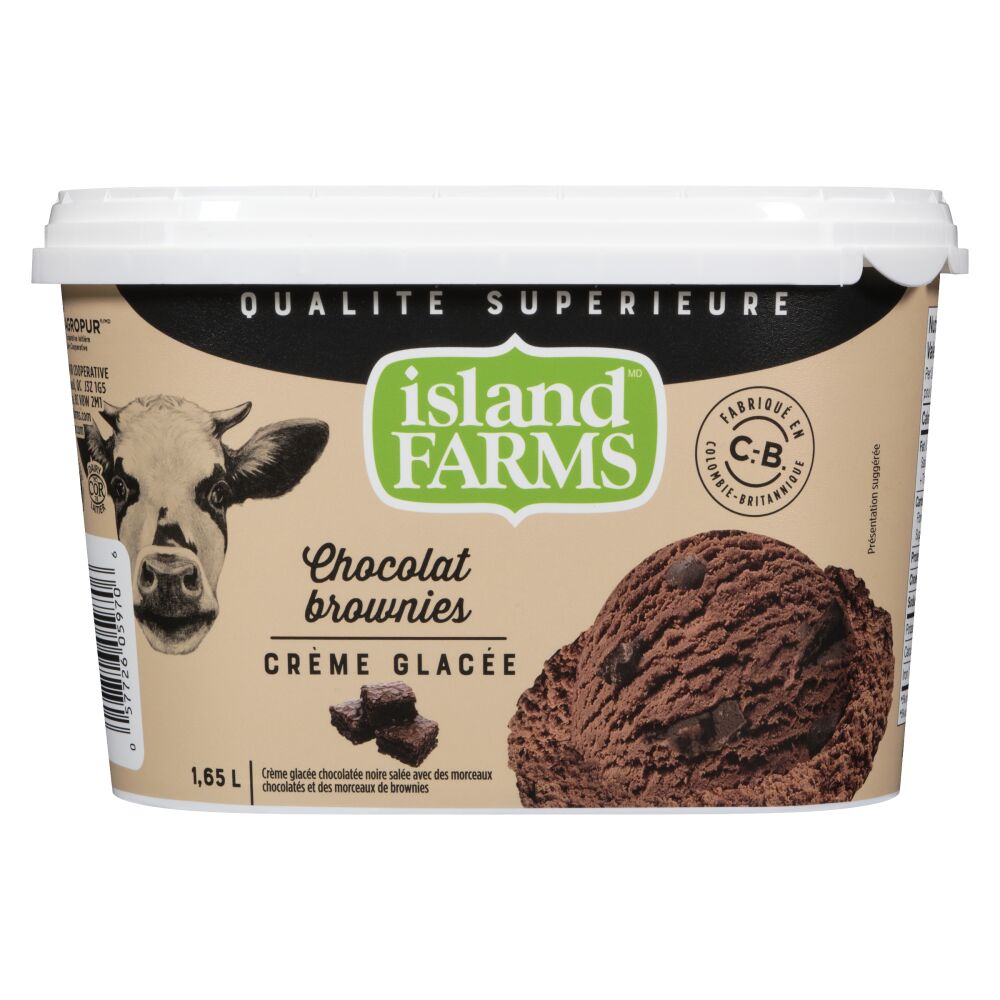 Island Farms Crème glacée supérieure chocolat et brownies 1.65L