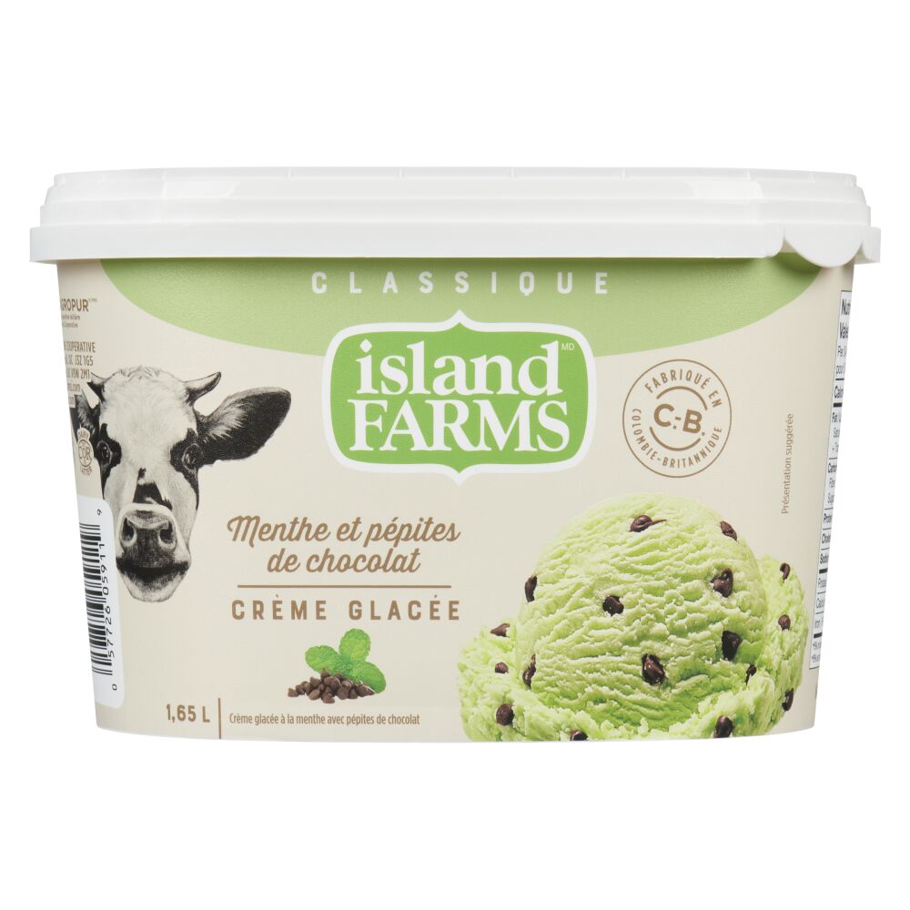 Island Farms Crème glacée classique menthe et pépites de chocolat 1.65L