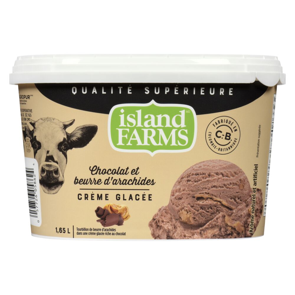 Island Farms Crème glacée supérieure chocolat et beurre d'arachides 1.65L