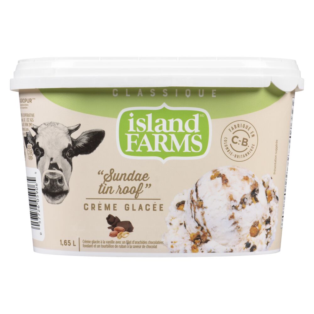 Island Farms Crème glacée classique Tin Roof Sundae 1.65L