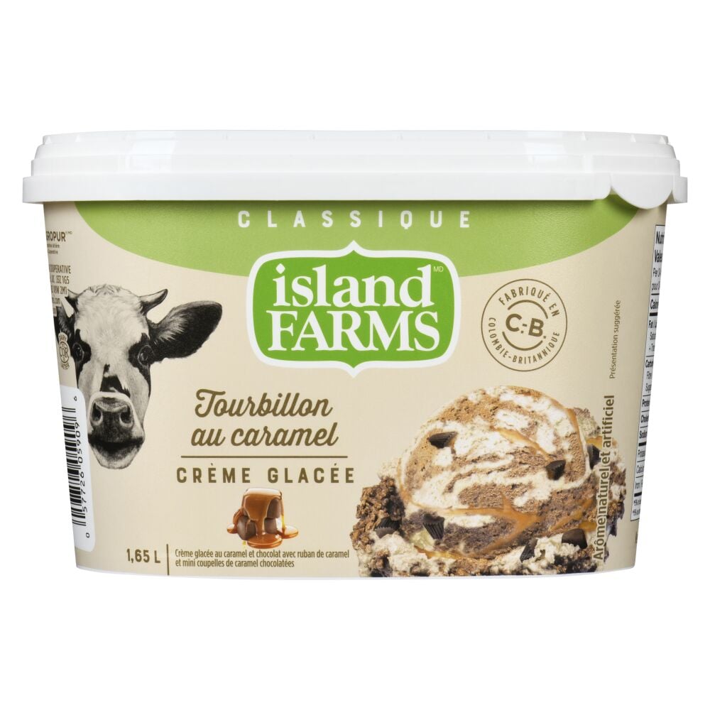 Island Farms Crème glacée classique tourbillon au caramel 1.65L