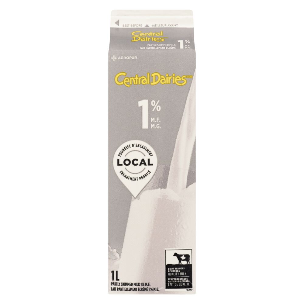 Central Dairies Partly Skimmed Milk 1% M.F. 1L
