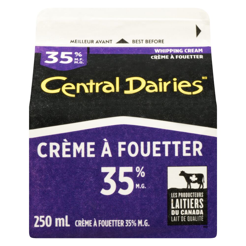 Central Dairies Crème à fouetter 35% M.G. 250ml
