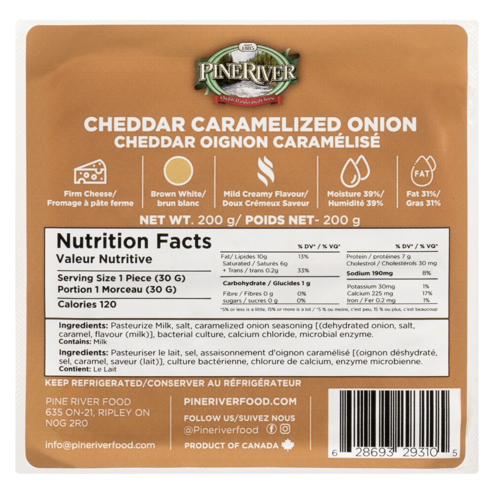 Pine River Caramelized Onion Cheddar 200G