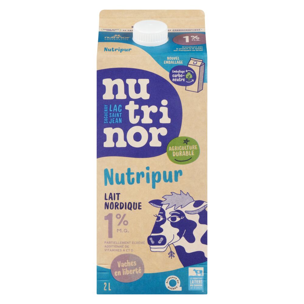 Nutrinor Nutripur lait nordique partiellement écrémé 1% M.G. 2L