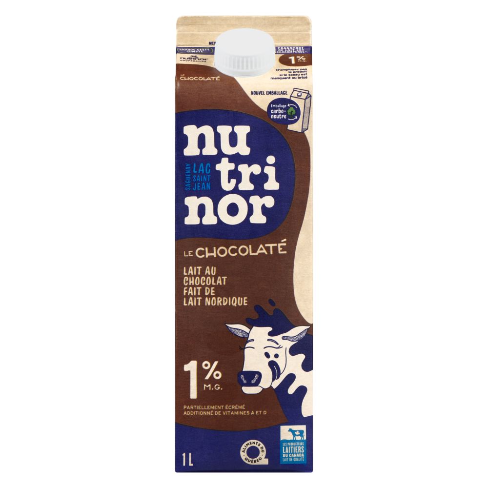 Nutrinor Le Chocolaté lait nordique partiellement écrémé au chocolat 2% M.G. 1L