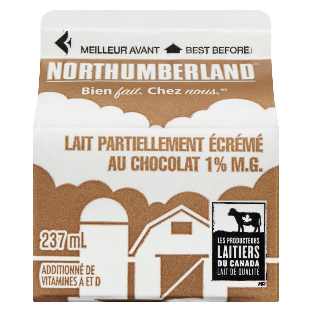 Northumberland Lait partiellement écrémé au chocolat 1% M.G. 237ml