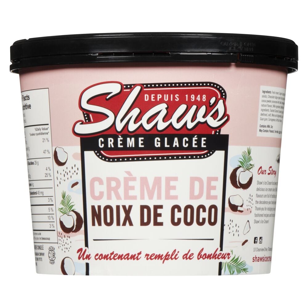 Shaw's Ice Cream Crème glacée crème de noix de coco 1.5L