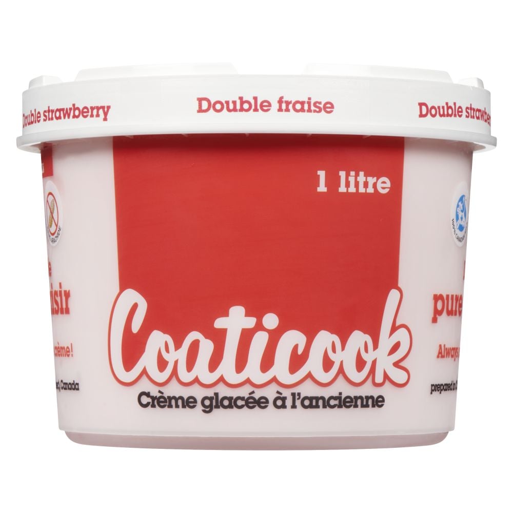 Coaticook Crème glacée à l'ancienne double fraise 1L