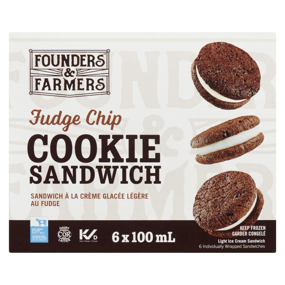 Founders & Farmers Fudge Chip Cookie Sandwich 6x100ml