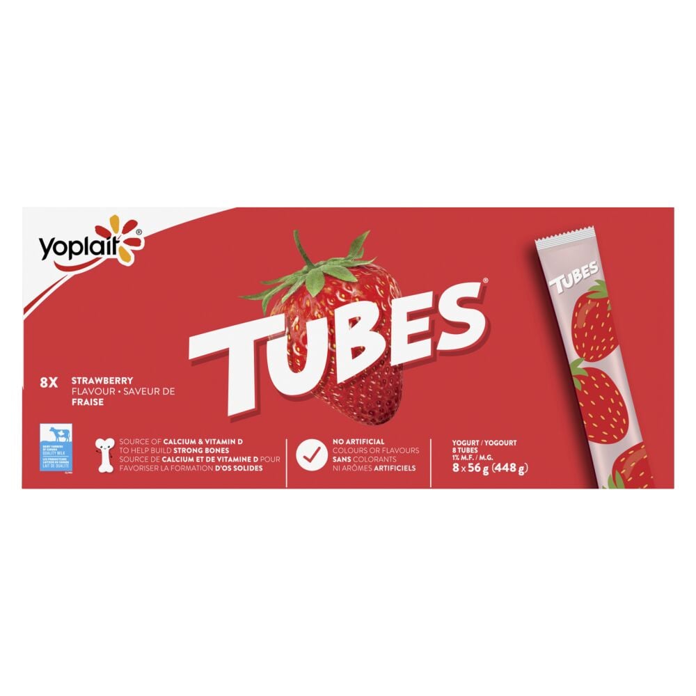 Tubes Strawberry Drinkable Yogurt 1% M.F. 8x56g