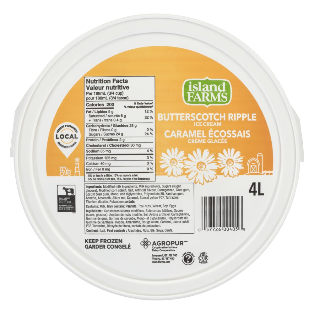 Island Farms Butterscotch Ripple Ice Cream 4L