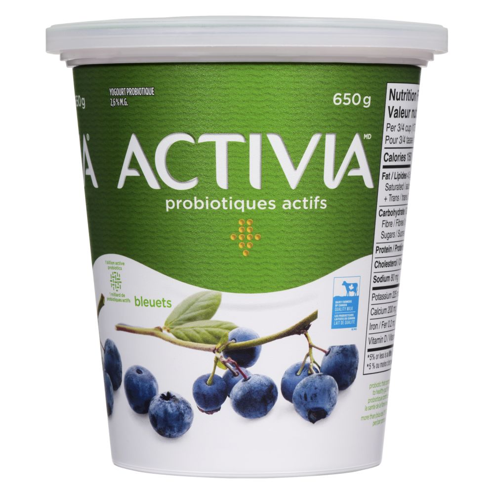 Activia Yogourt Probiotique Bleuets 650g Plaisirs Laitiers