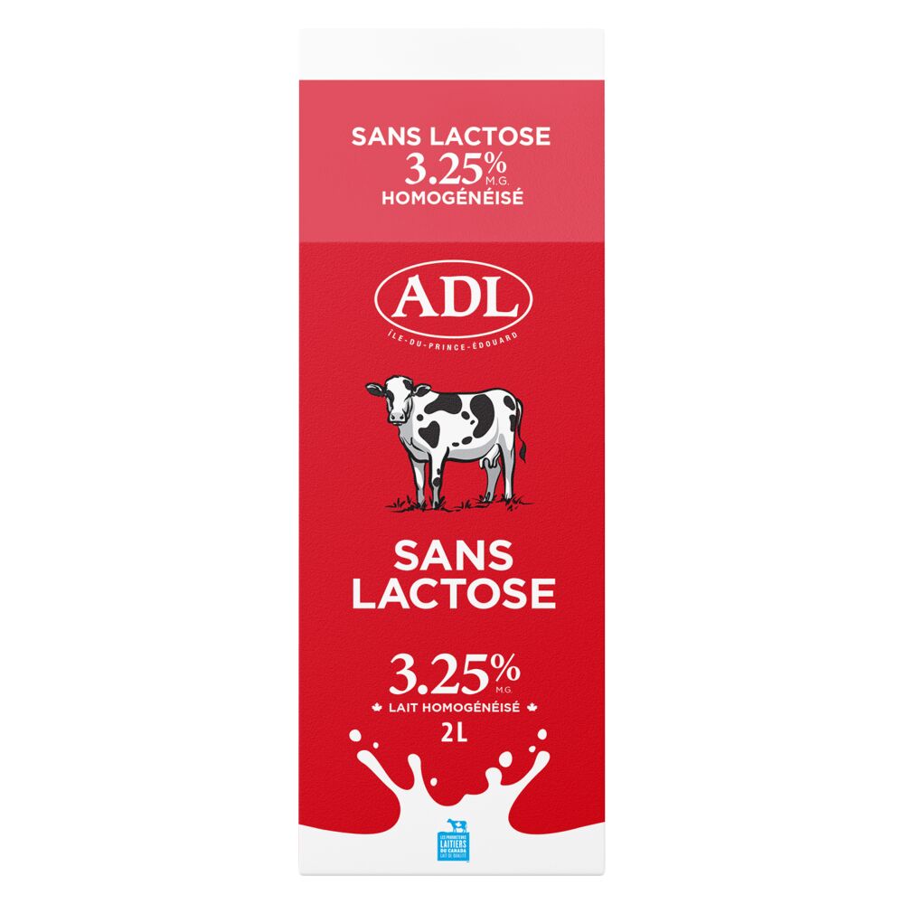ADL Lait homogénéisé sans lactose 3.25% M.F. 2L