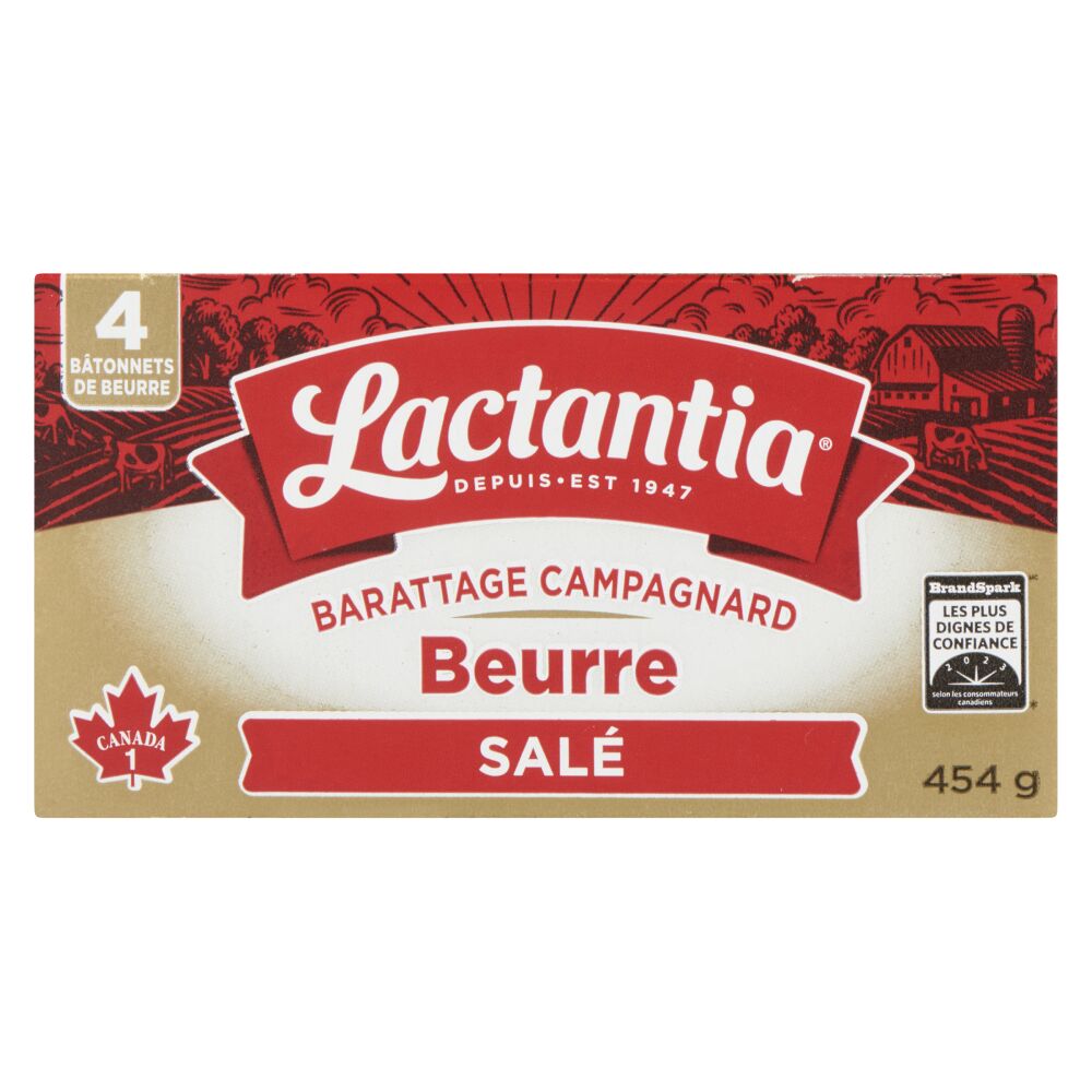 Lactantia Bâtonnets de beurre barattage campagnard salé 454g