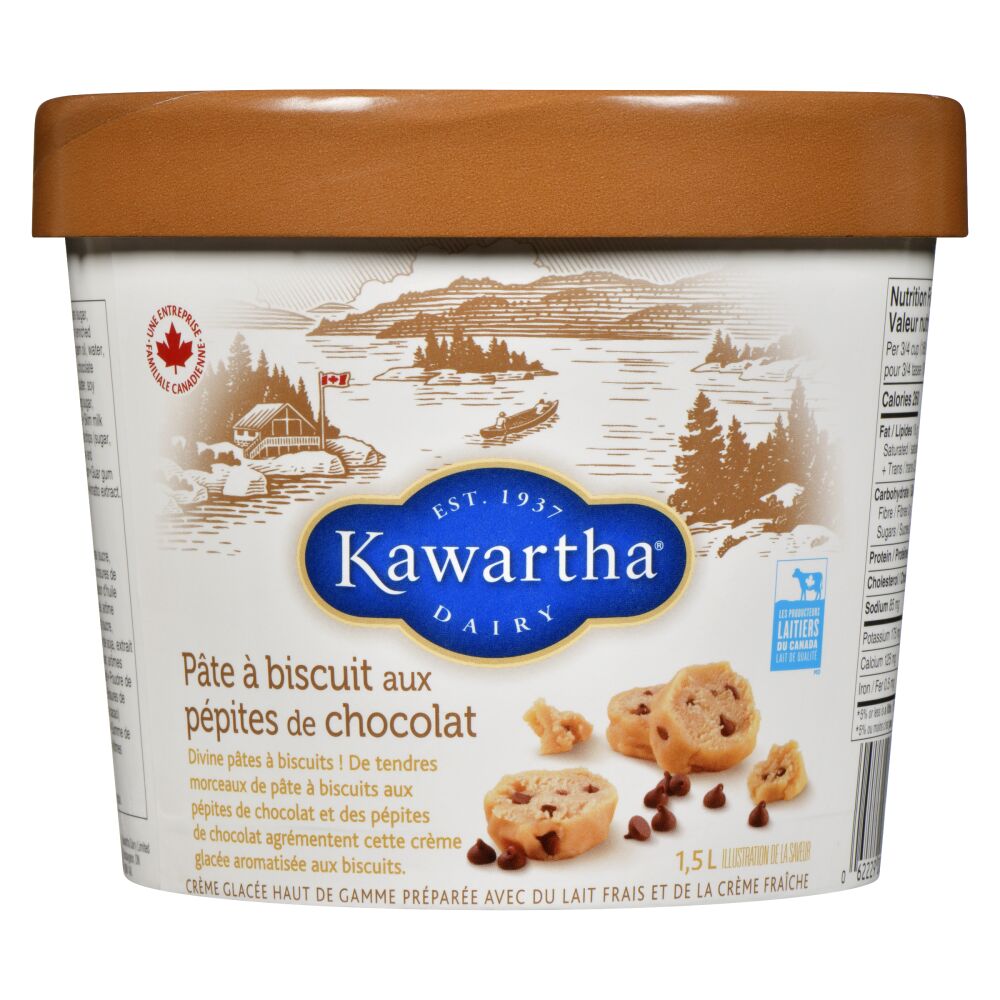 Kawartha Dairy Crème glacée pâte à biscuits aux pépites de chocolat 1.5L