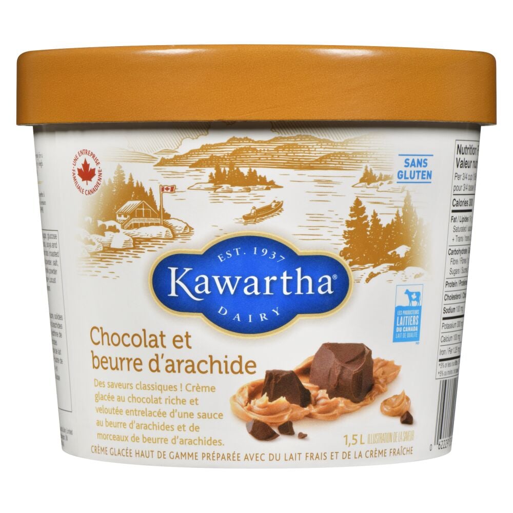 Kawartha Dairy Crème glacée chocolat et beurre d'arachide 1.5L