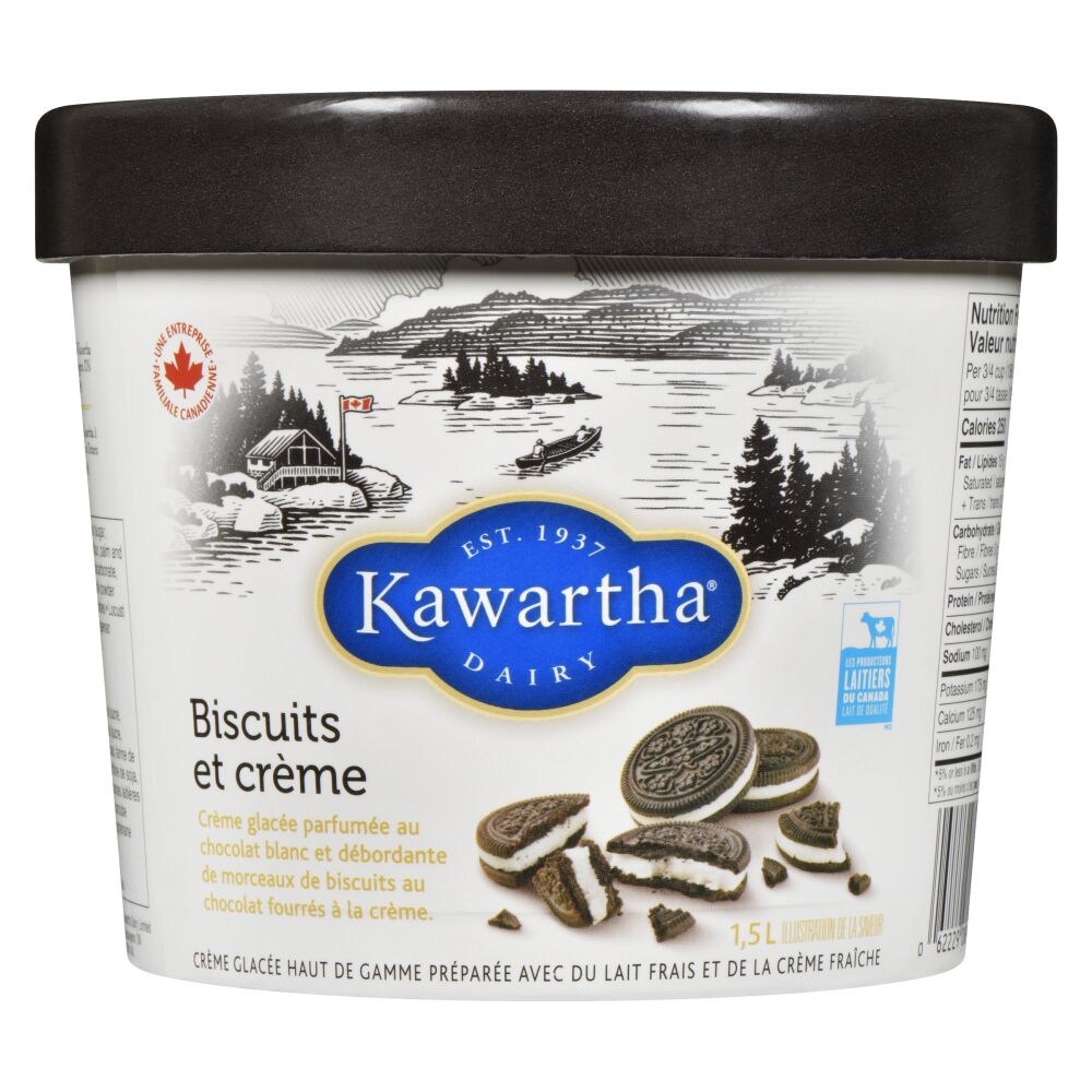 Kawartha Dairy Crème glacée biscuits et crème 1.5L