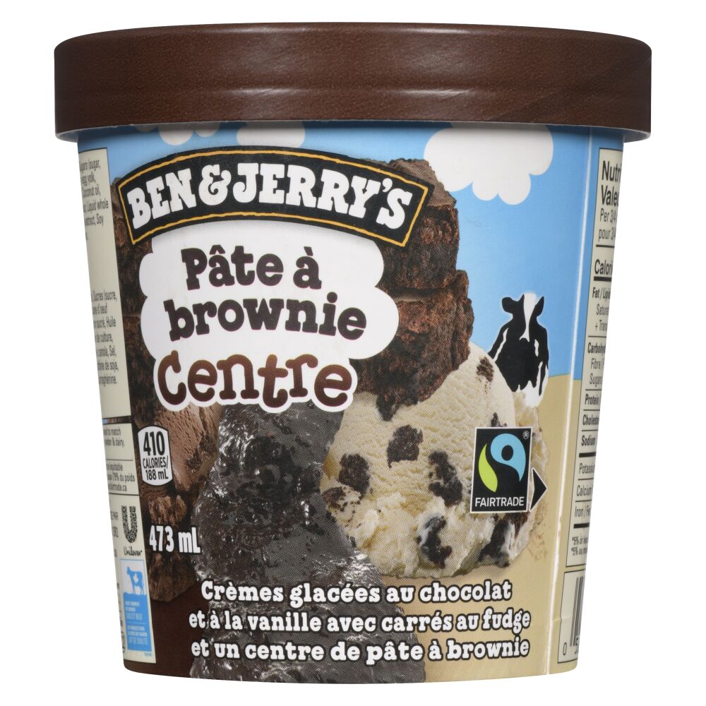 Ben & Jerry's Crème glacée pâte à brownie centre 473ml