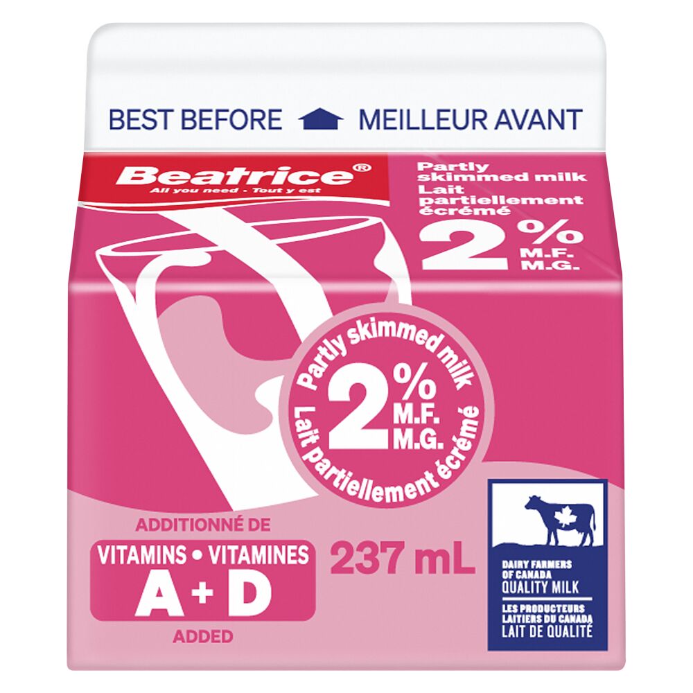 Beatrice Partly Skimmed Milk 2% M.F. 237ml