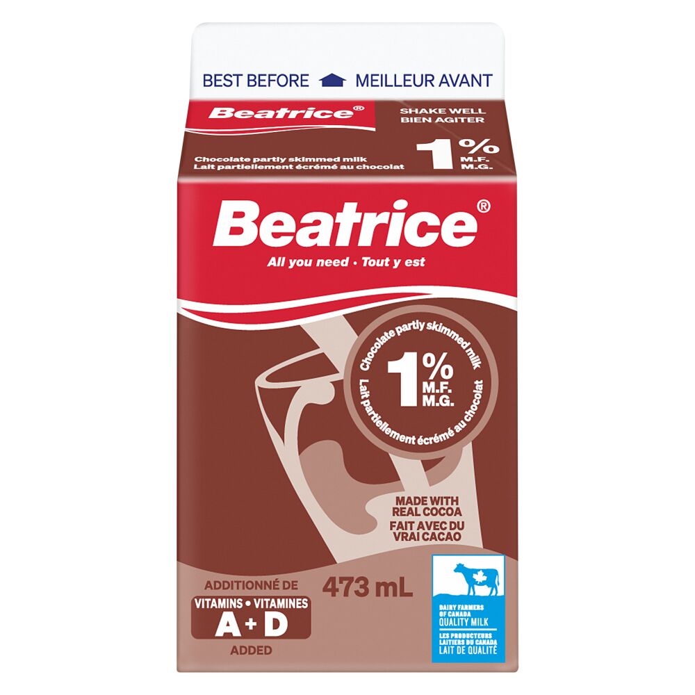 Beatrice Chocolate Partly Skimmed Milk 1% M.F. 473ml