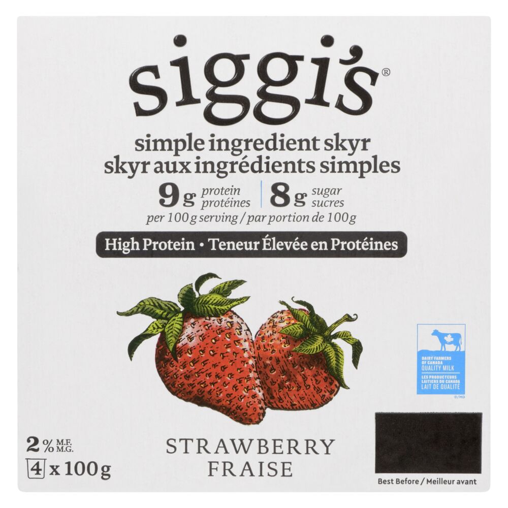 Siggi's Skyr Yogurt Strawberry 2% M.F. 4x100g