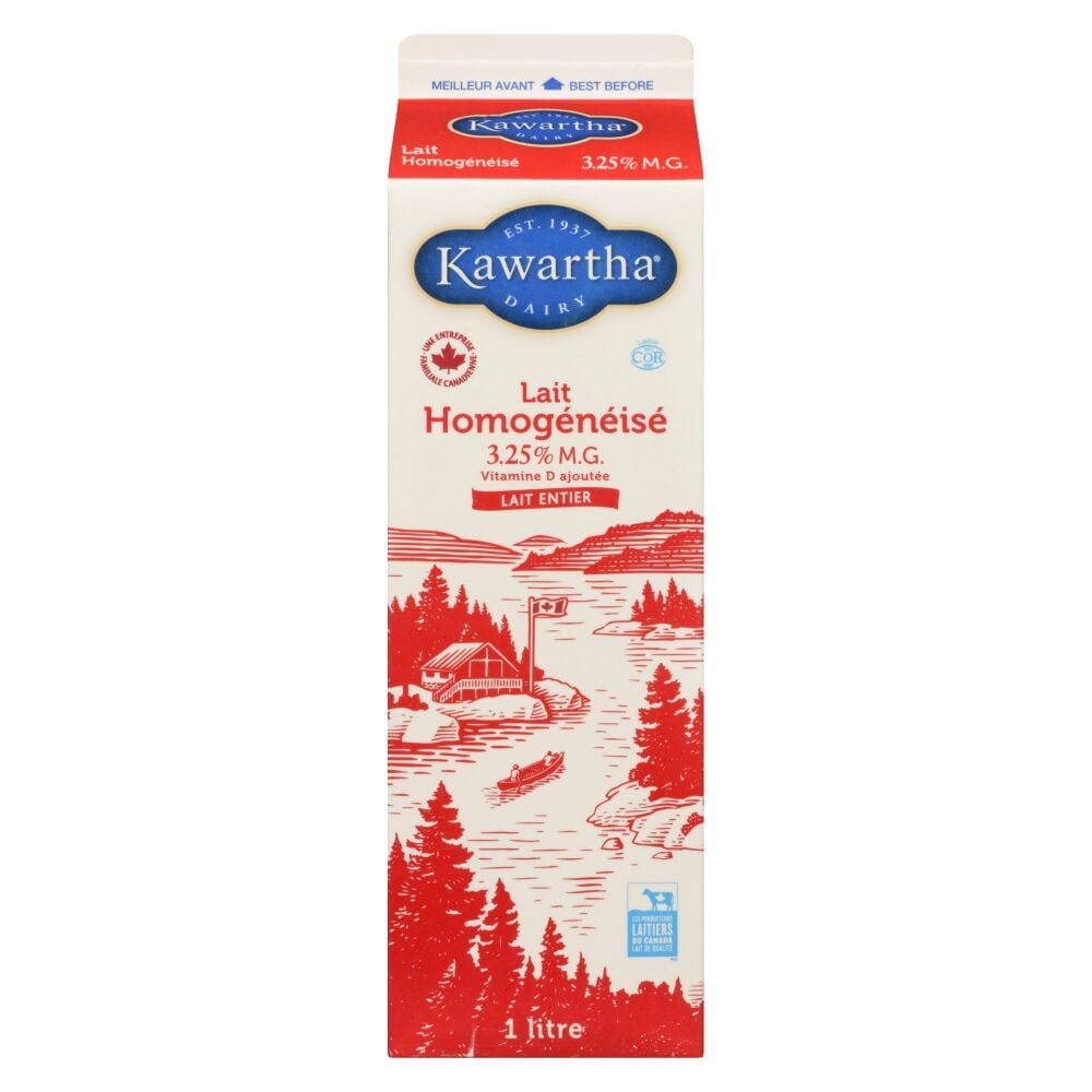 Kawartha Dairy Lait homogénéisé 3.25% M.G. 1L