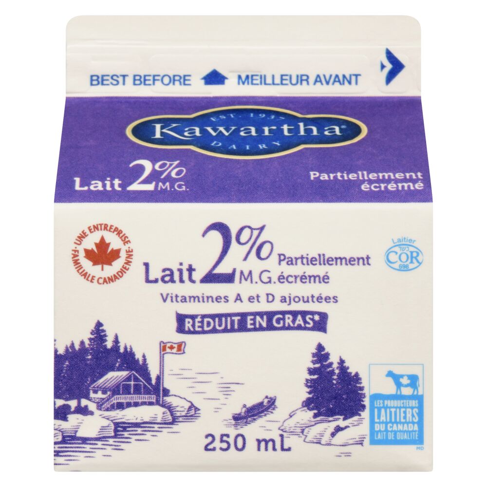 Kawartha Dairy Lait partiellement écrémé 2% M.G. 250ml