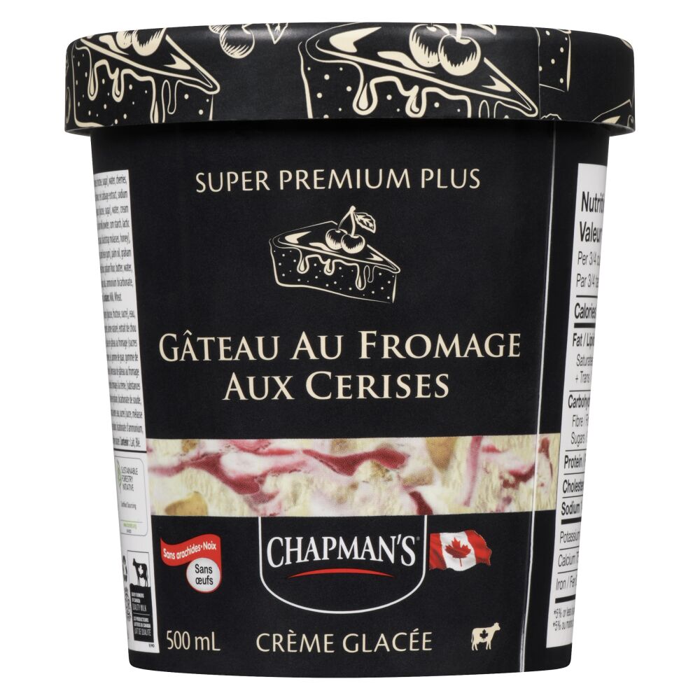 Chapman's Crème glacée super premium plus gâteau au fromage aux cerises 500ml