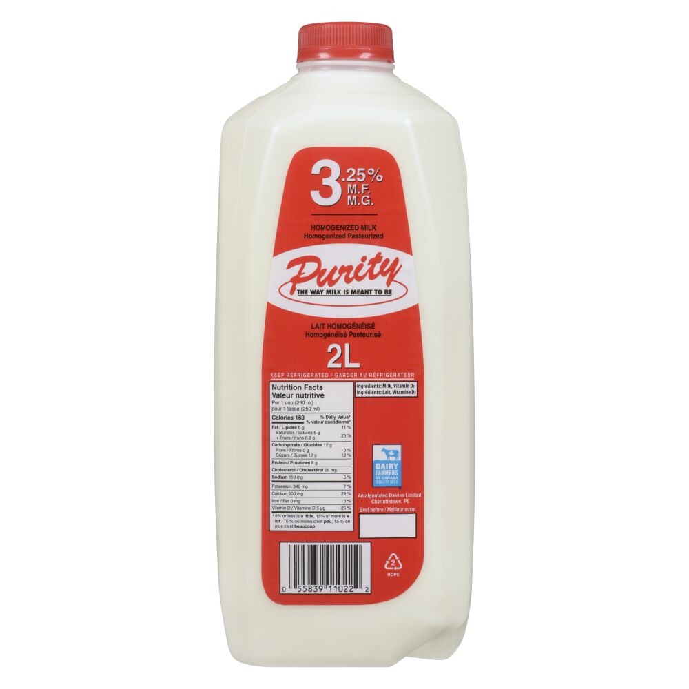 Purity Homogenized Milk 3.25% M.F. 2L
