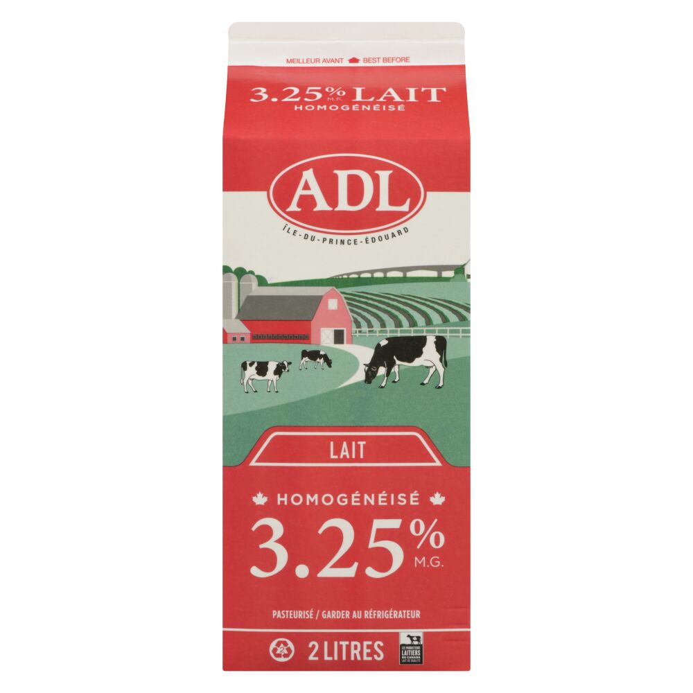 ADL Lait homogénéisé 3.25% M.G. 2L