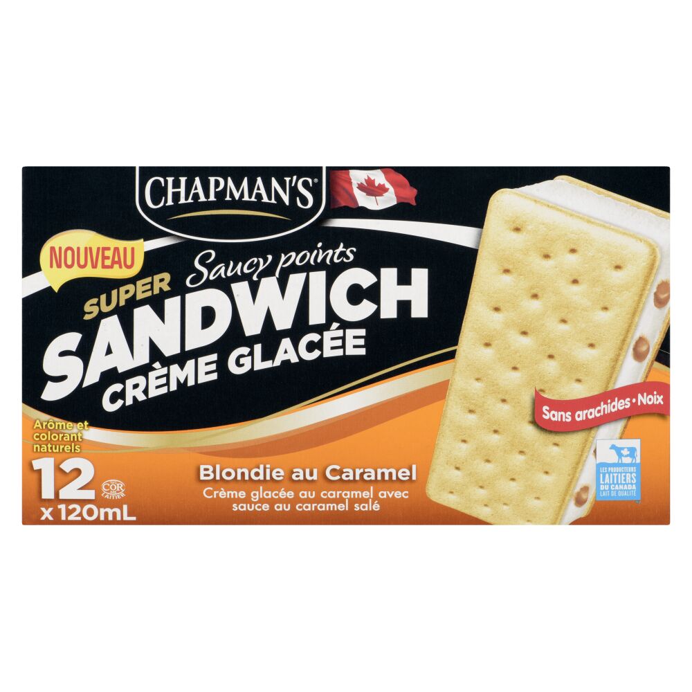Chapman's Sandwichs de crème glacée super saucy points blondie 12x120ml