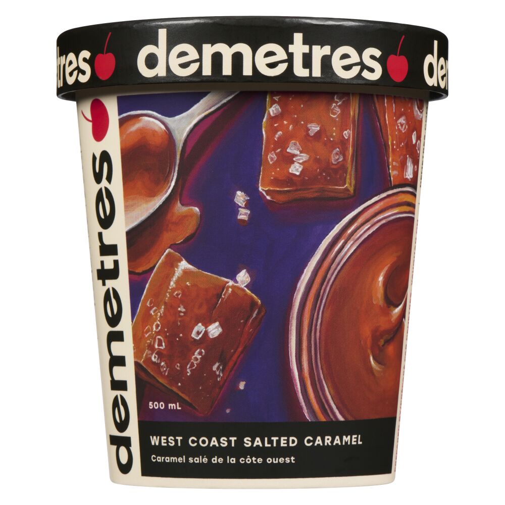 Demetres West Coast Salted Caramel Ice Cream 500mL