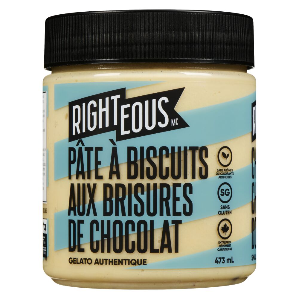 Righteous Gelato pâte à biscuits aux brisures de chocolat 473ml