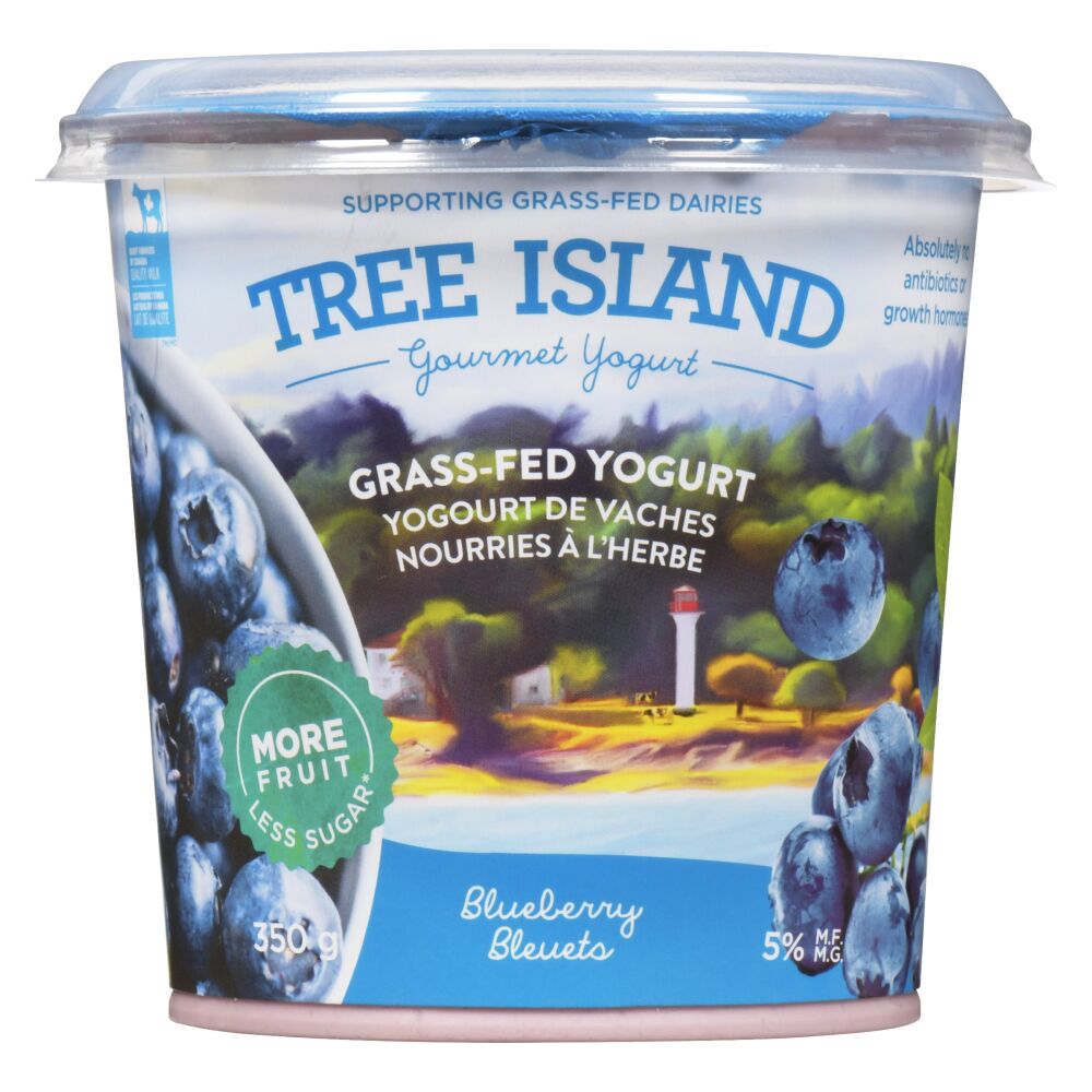 Tree Island Gourmet Yogurt Grass-Fed Blueberry Yogurt 5% M.F. 350g