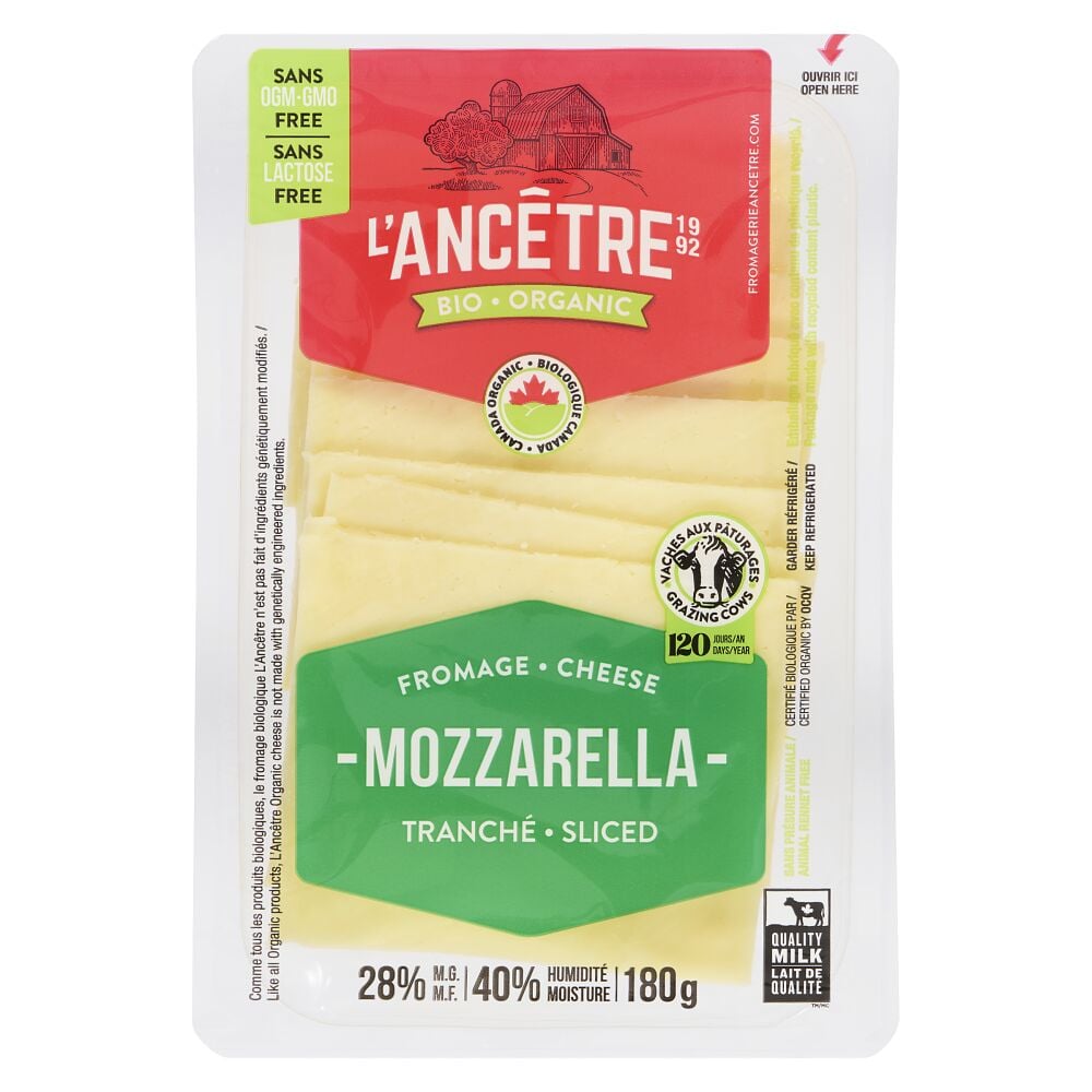 L'Ancêtre Organic Sliced Mozzarella 180g